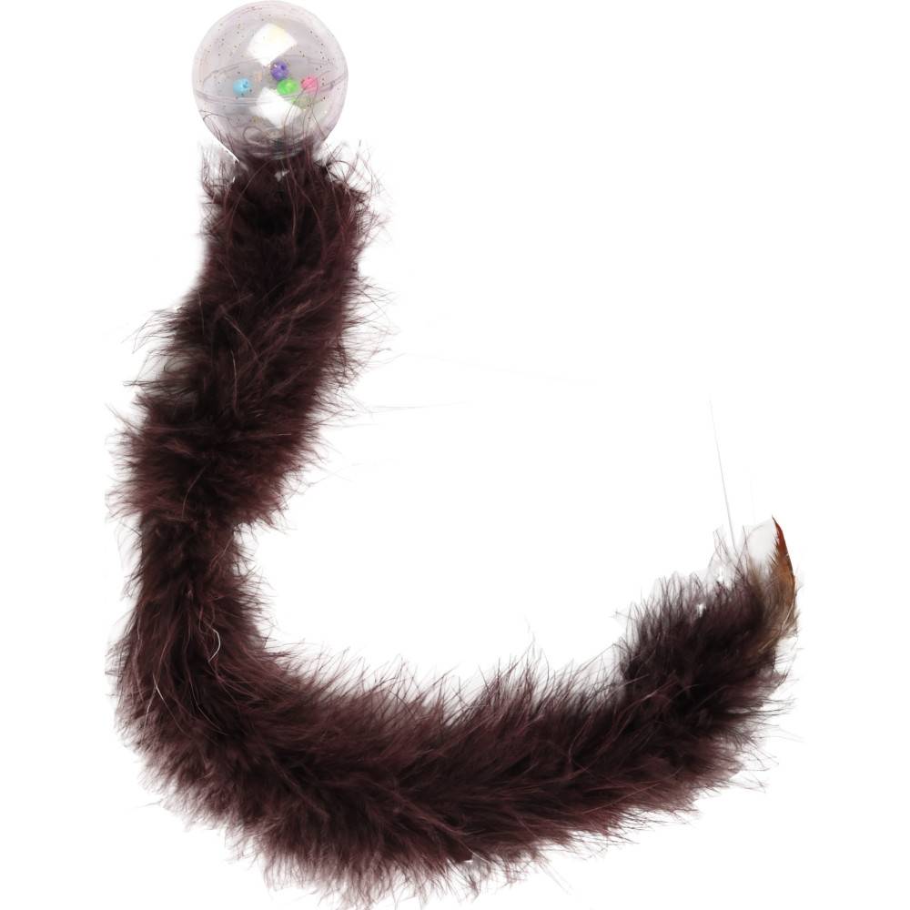 1 Balle Boa avec plume 47 cm jouet pour chat couleur aléatoire - Image 3