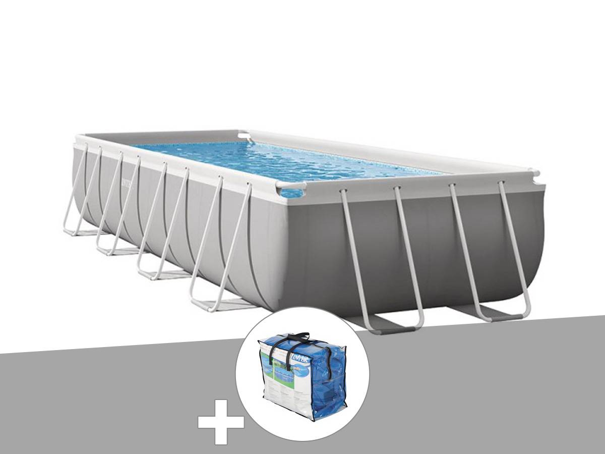 Kit piscine tubulaire Intex Prism Frame rectangulaire 4,88 x 2,44 x 1,07 m + Bâche à bulles