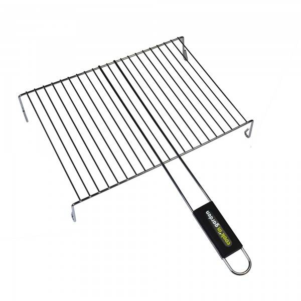 Cook in Garden - Grille de barbecue au charbon à 4 pieds en acier chromé 40 × 30 cm Cook’in Garden - Image 1