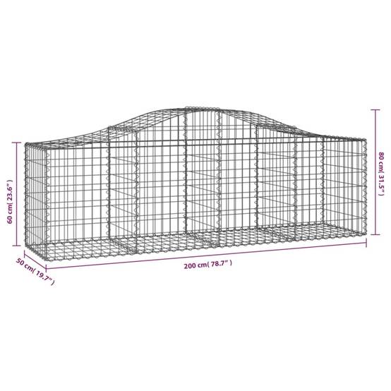 Vidaxl - Paniers à gabions arqués 50 pcs 200x50x60/80 cm fer galvanisé vidaXL 3145617 - Image 3