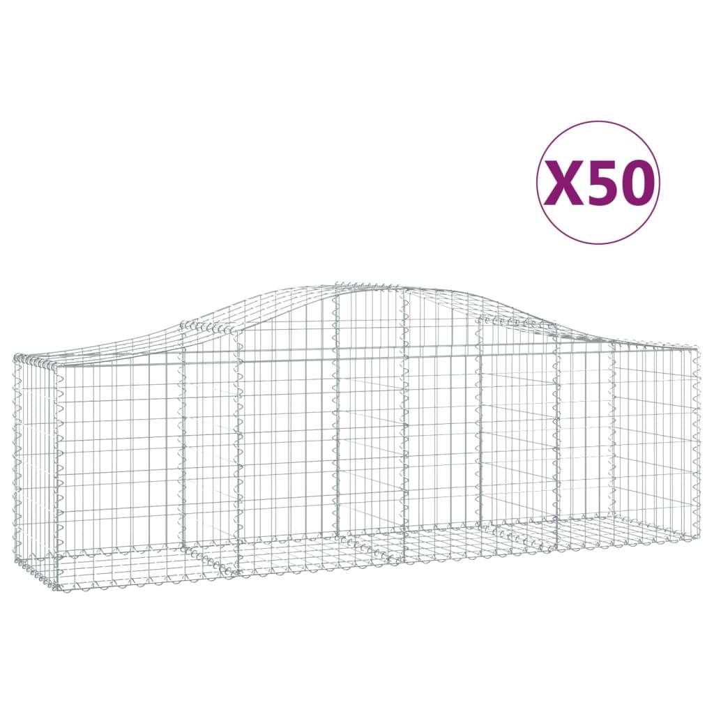 Vidaxl - Paniers à gabions arqués 50 pcs 200x50x60/80 cm fer galvanisé vidaXL 3145617 - Image 2
