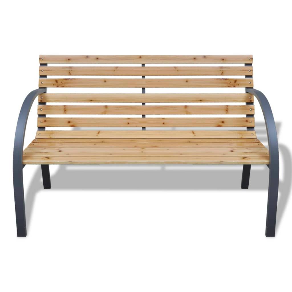 Helloshop26 - Banc de jardin meuble de patio d'extérieur terrasse 120 x 62 x 82 cm bois et fer - Image 2