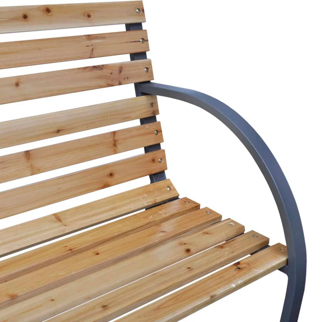 Helloshop26 - Banc de jardin meuble de patio d'extérieur terrasse 120 x 62 x 82 cm bois et fer - Image 3