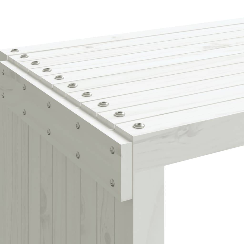 Maison Chic - Banc de jardin - Banc d'extérieur - Banquette extensible blanc 212,5x40,5x45cm bois massif pin - Image 8