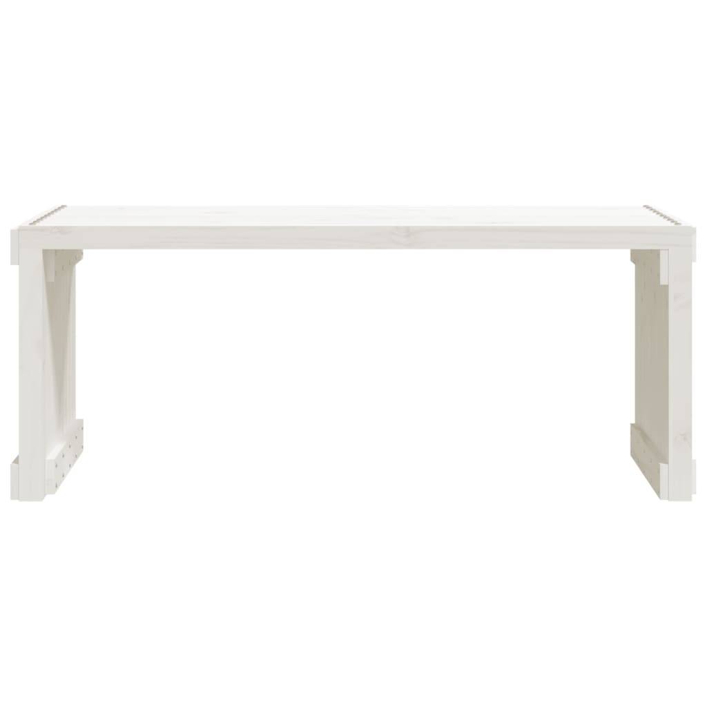 Maison Chic - Banc de jardin - Banc d'extérieur - Banquette extensible blanc 212,5x40,5x45cm bois massif pin - Image 4