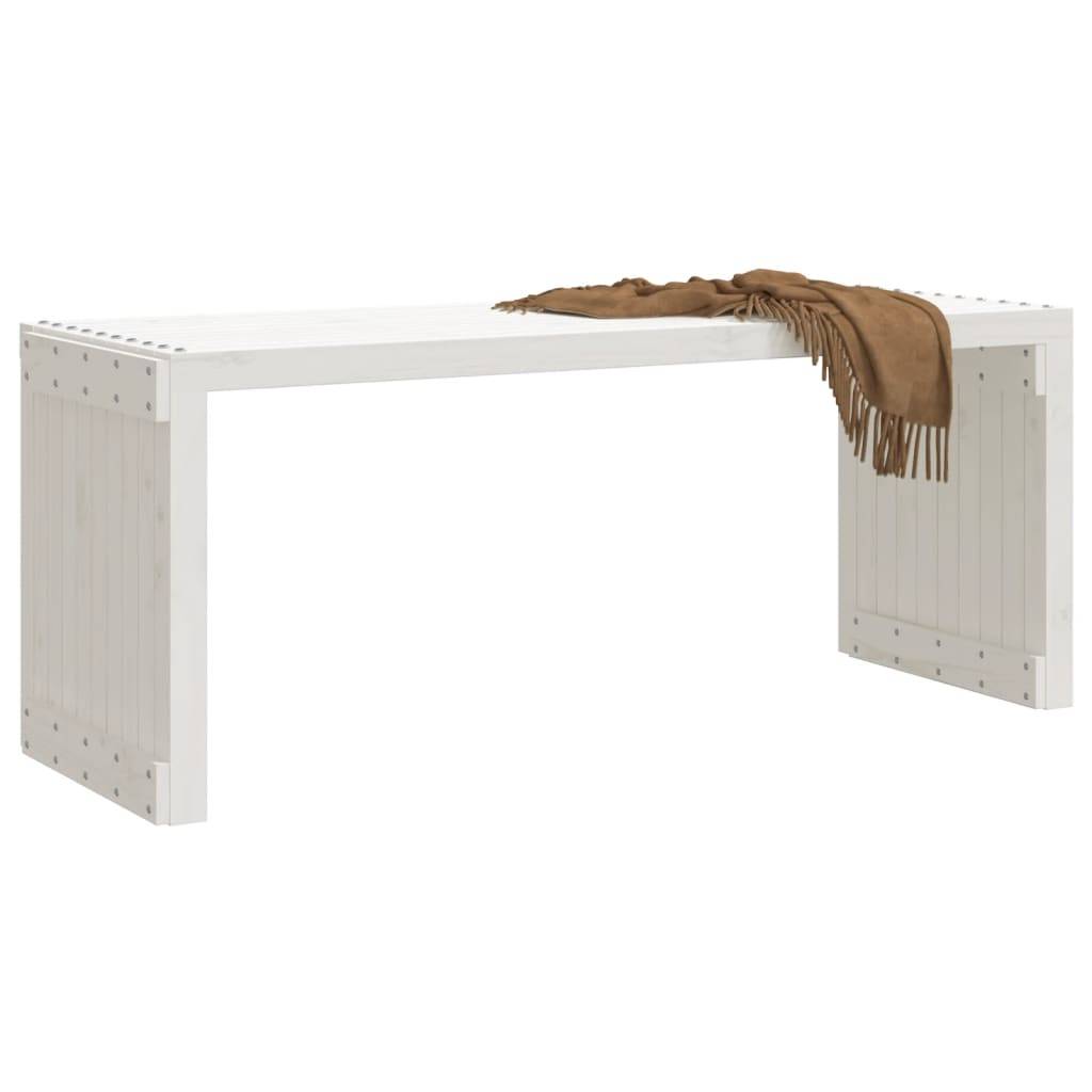 Maison Chic - Banc de jardin - Banc d'extérieur - Banquette extensible blanc 212,5x40,5x45cm bois massif pin - Image 3