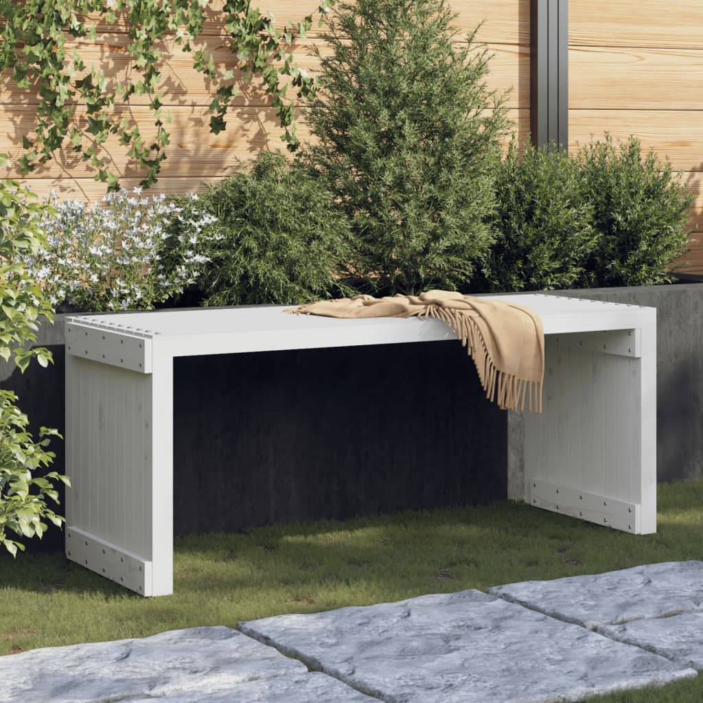 Maison Chic - Banc de jardin - Banc d'extérieur - Banquette extensible blanc 212,5x40,5x45cm bois massif pin - Image 2