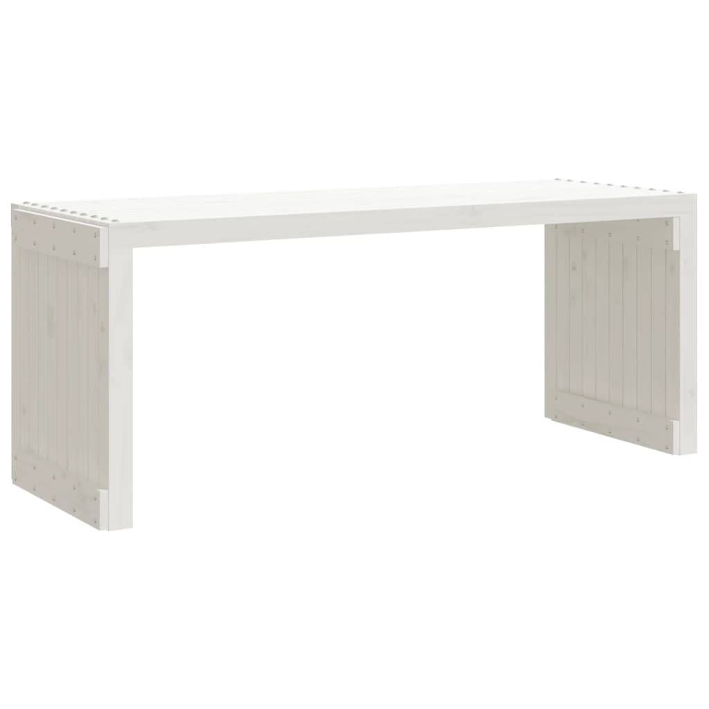 Maison Chic - Banc de jardin - Banc d'extérieur - Banquette extensible blanc 212,5x40,5x45cm bois massif pin - Image 5