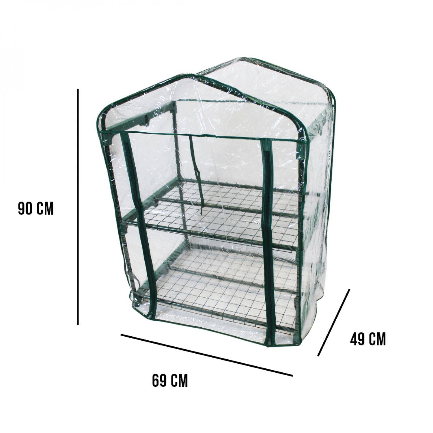 Linxor - Serre de jardin 2 étagères 69 x 49 x 90 cm transparente en plastique PVC - Linxor - Image 2