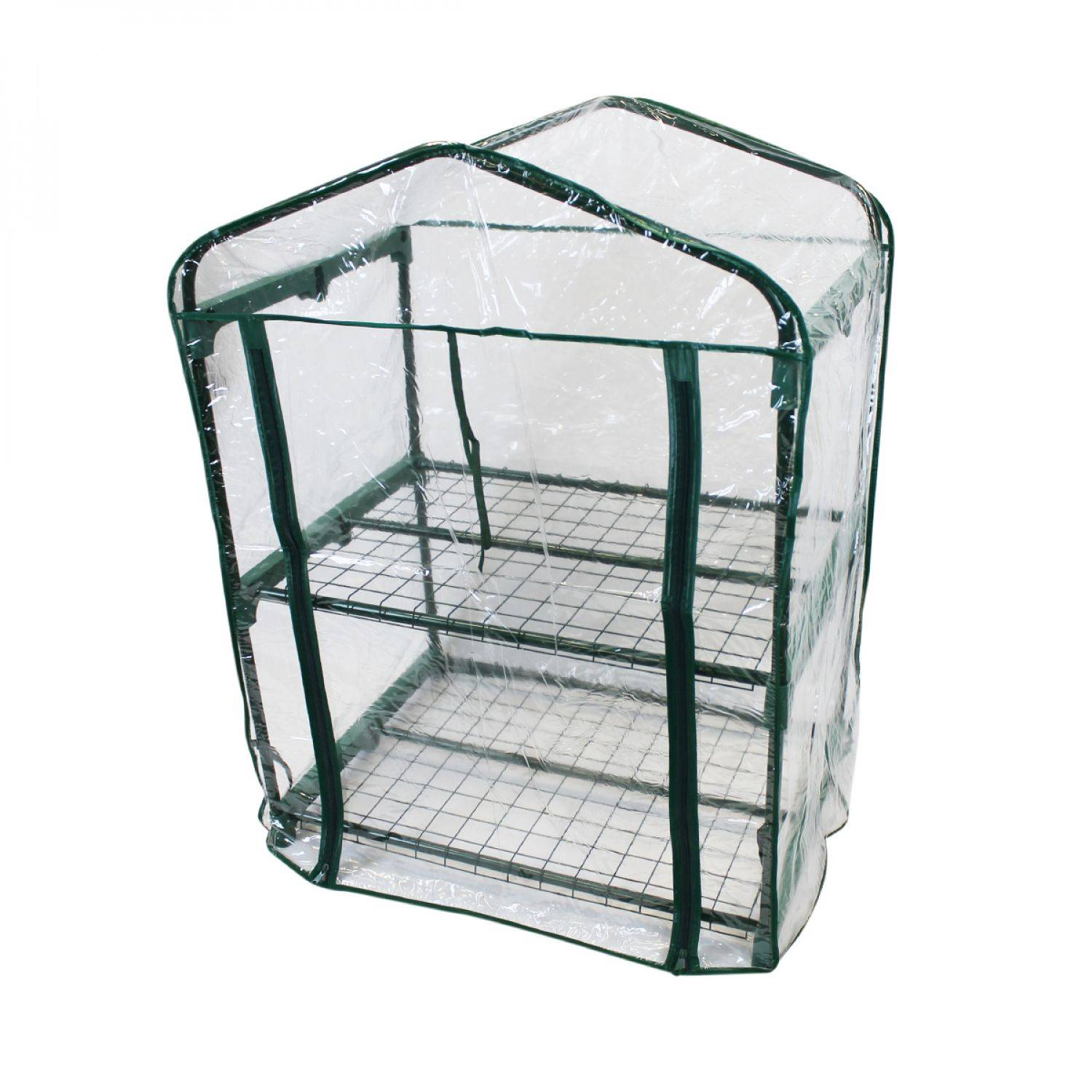 Linxor - Serre de jardin 2 étagères 69 x 49 x 90 cm transparente en plastique PVC - Linxor - Image 3