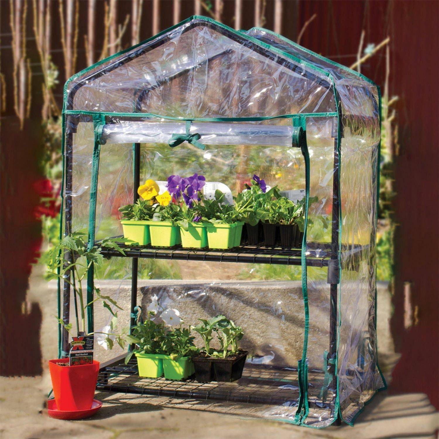 Linxor - Serre de jardin 2 étagères 69 x 49 x 90 cm transparente en plastique PVC - Linxor - Image 4