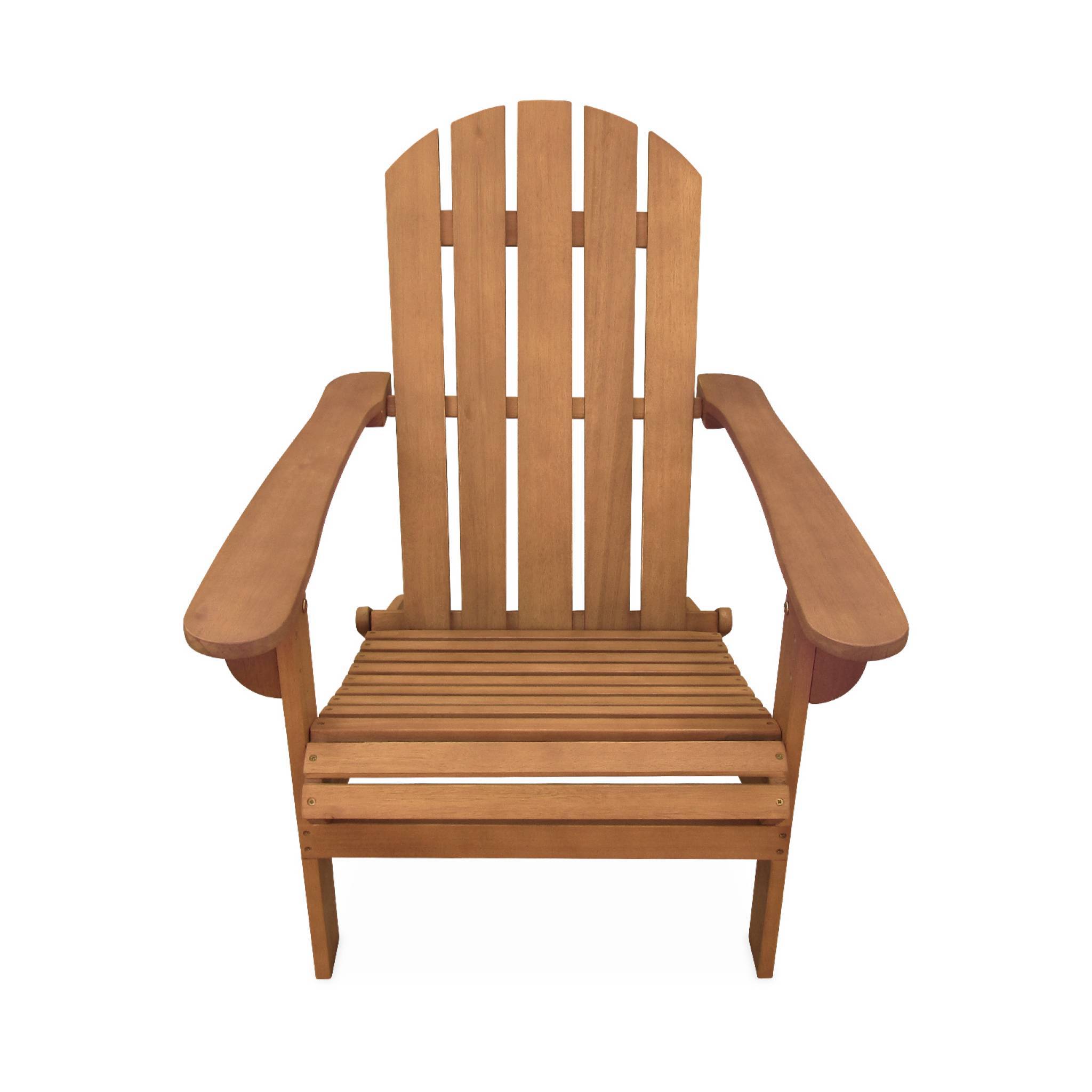 Lot de 2 fauteuils de jardin en bois - Adirondack Salamanca- Eucalyptus. chaises de terrasse rétro. sièges de plage  | sweeek - Image 5