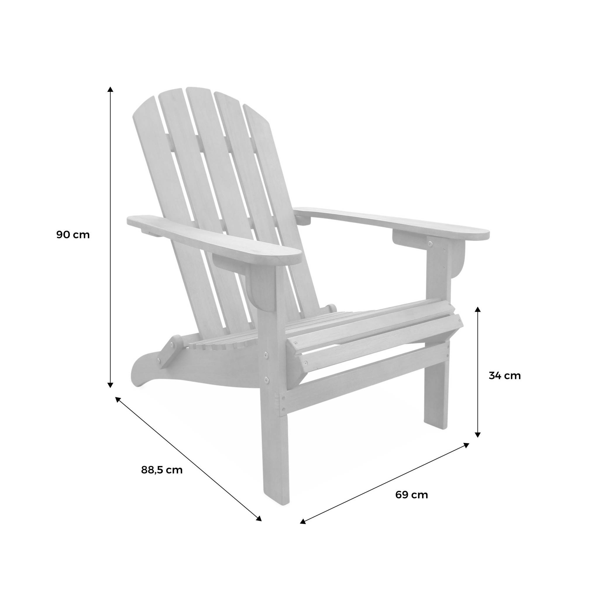 Lot de 2 fauteuils de jardin en bois - Adirondack Salamanca- Eucalyptus. chaises de terrasse rétro. sièges de plage | sweeek - Image 4