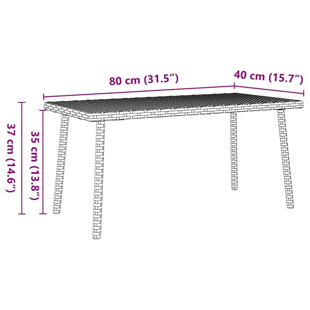 PANGIVO - Table basse de jardin rectangulaire beige résine tressée 80 x 40 x 37 cm - PANGIVO - Image 7