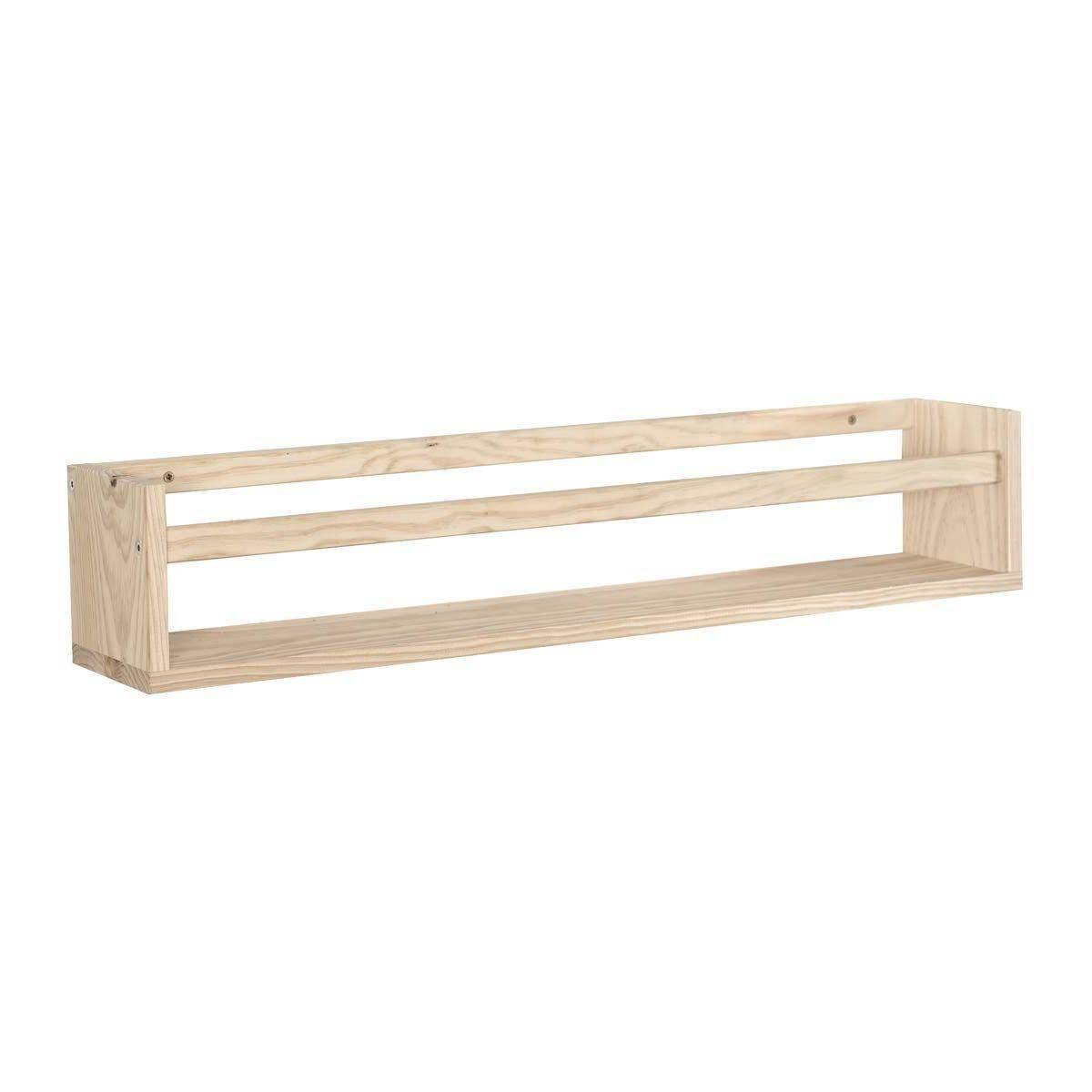 Étagère avec barre centrale en pin Kit Line 80 cm - Image 1