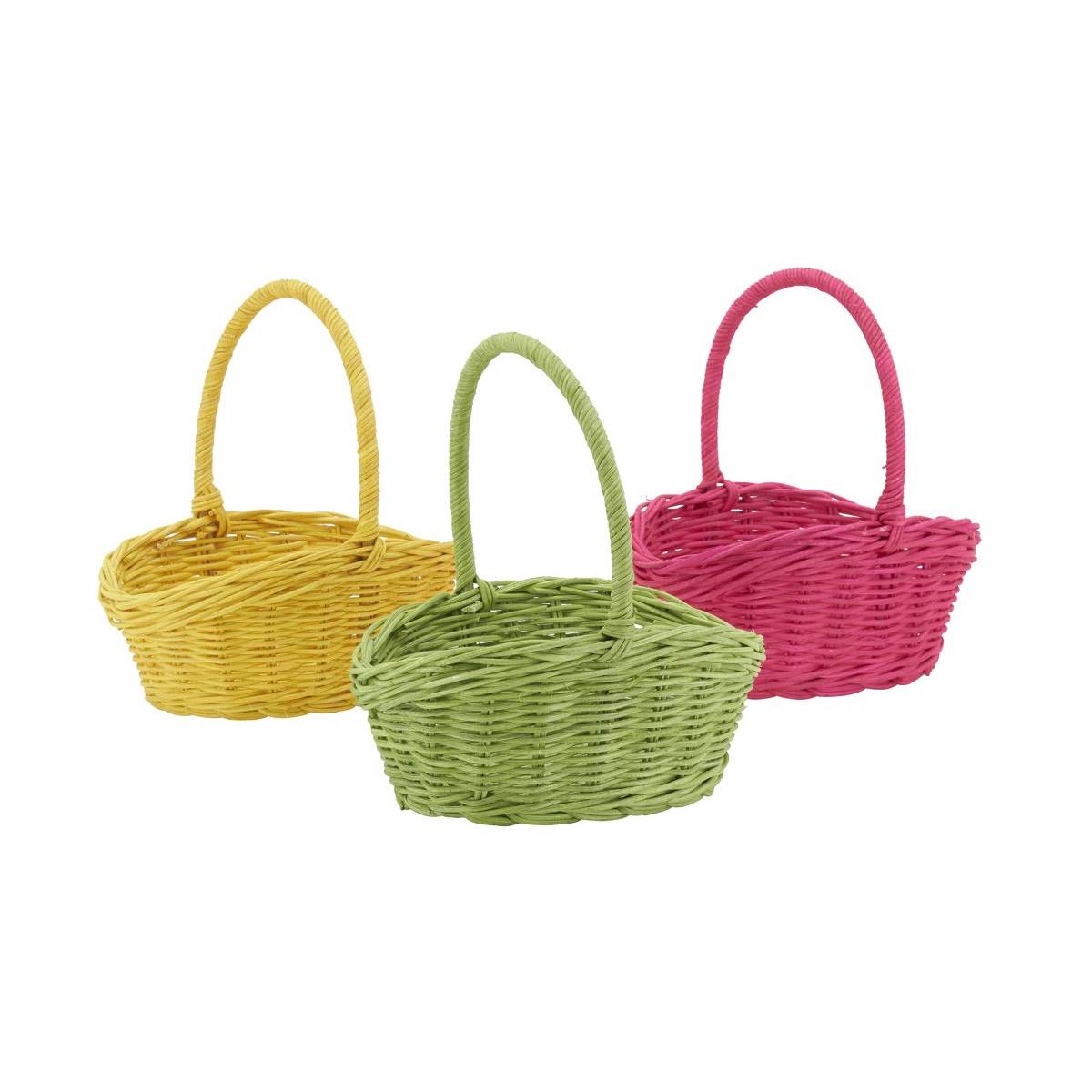 Aubry Gaspard - Paniers en rotin ovales coloris assortis Lot de 3 - Image 1