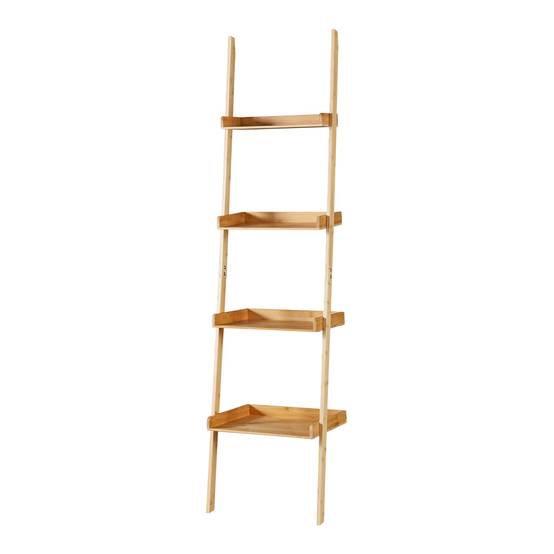Étagère échelle bambou 176 x 44 cm naturel - Image 1