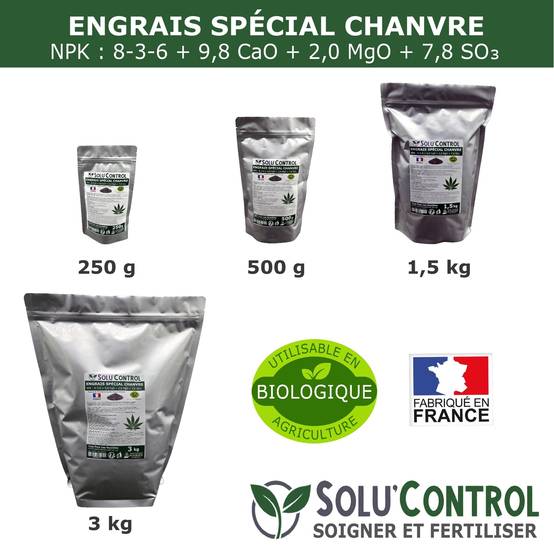 Tout pour les nuisibles - SOLU’CONTROL - 500 g - Engrais Spécial Chanvre NPK 8-3-6 - Stimule une croissance vigoureuse et un développement harmonieux du chanvre - UAB - Image 4