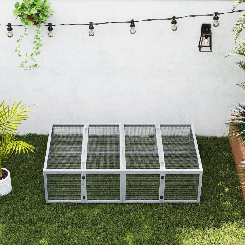 Enclos extérieur lapin bois sapin petits animaux parc sécurisé 181x100x48cm gris - ComfortXL Outdoor Living - Image 7