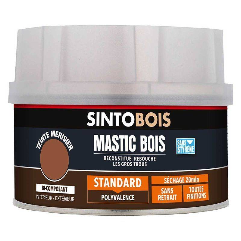 Mastic SINTOBOIS + Tube durcisseur SINTO - Sapin - Boite 500 ml - 33781 - Image 2
