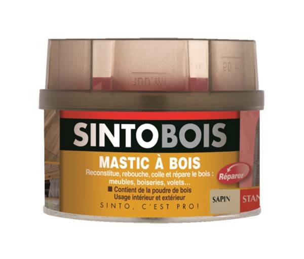 Mastic SINTOBOIS + Tube durcisseur SINTO - Sapin - Boite 500 ml - 33781 - Image 1