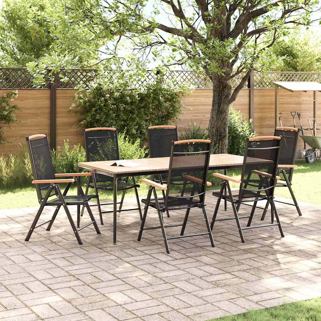 Chaises de jardin pliables Textilène Noir 58 x 65 x 109 cm - PANGIVO - Image 2