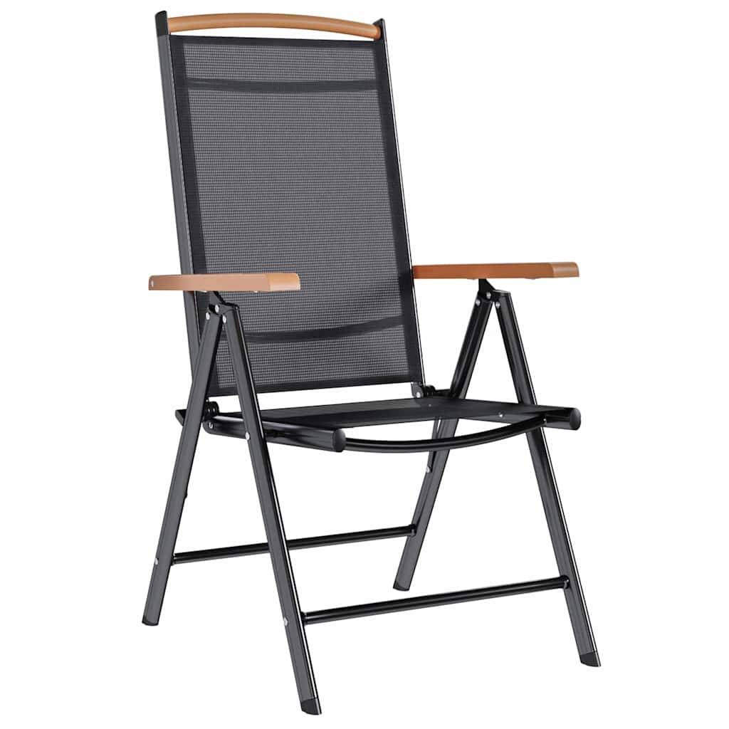 Chaises de jardin pliables Textilène Noir 58 x 65 x 109 cm - PANGIVO - Image 3