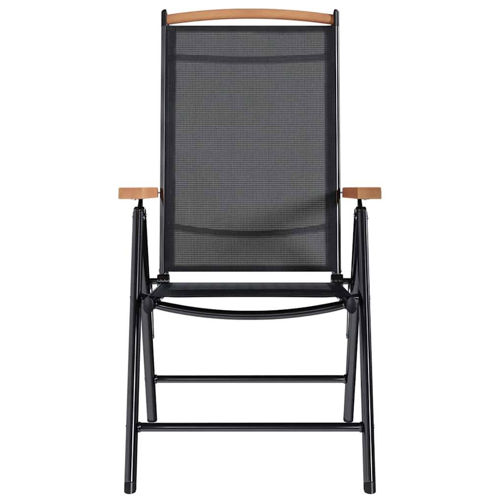 Chaises de jardin pliables Textilène Noir 58 x 65 x 109 cm - PANGIVO - Image 4