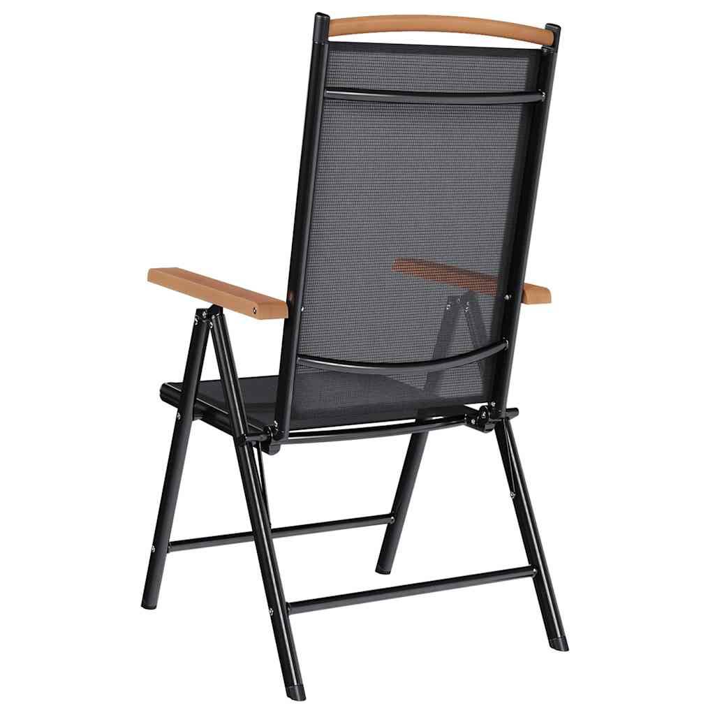 Chaises de jardin pliables Textilène Noir 58 x 65 x 109 cm - PANGIVO - Image 6