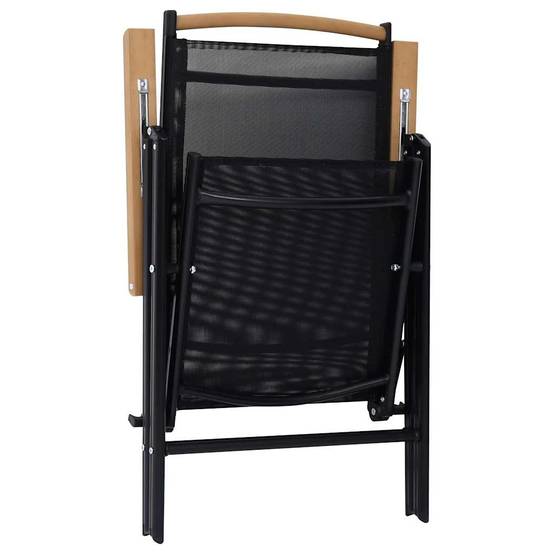 Chaises de jardin pliables Textilène Noir 58 x 65 x 109 cm - PANGIVO - Image 9