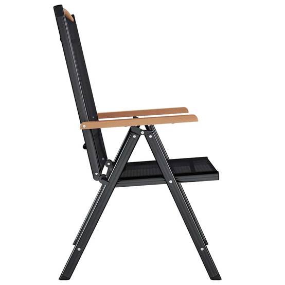 Chaises de jardin pliables Textilène Noir 58 x 65 x 109 cm - PANGIVO - Image 5