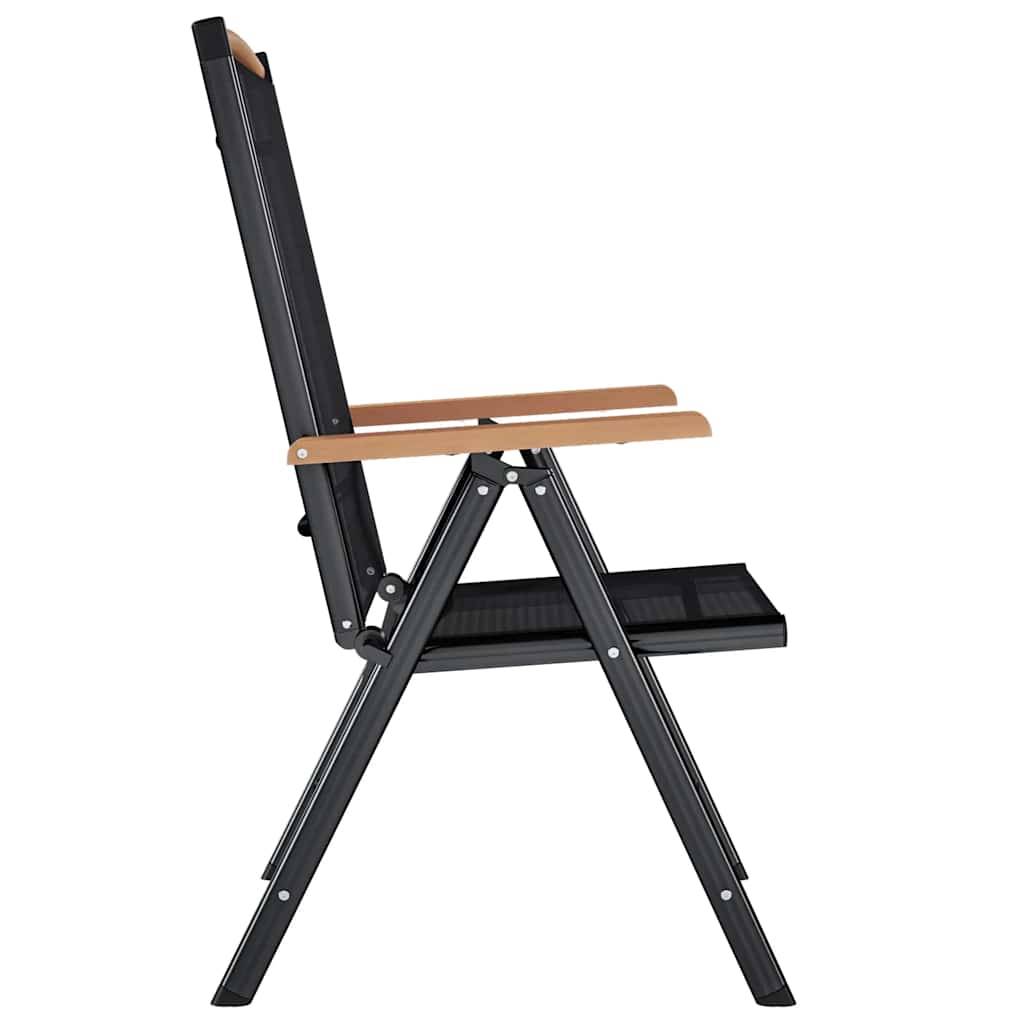 Chaises de jardin pliables Textilène Noir 58 x 65 x 109 cm - PANGIVO - Image 5