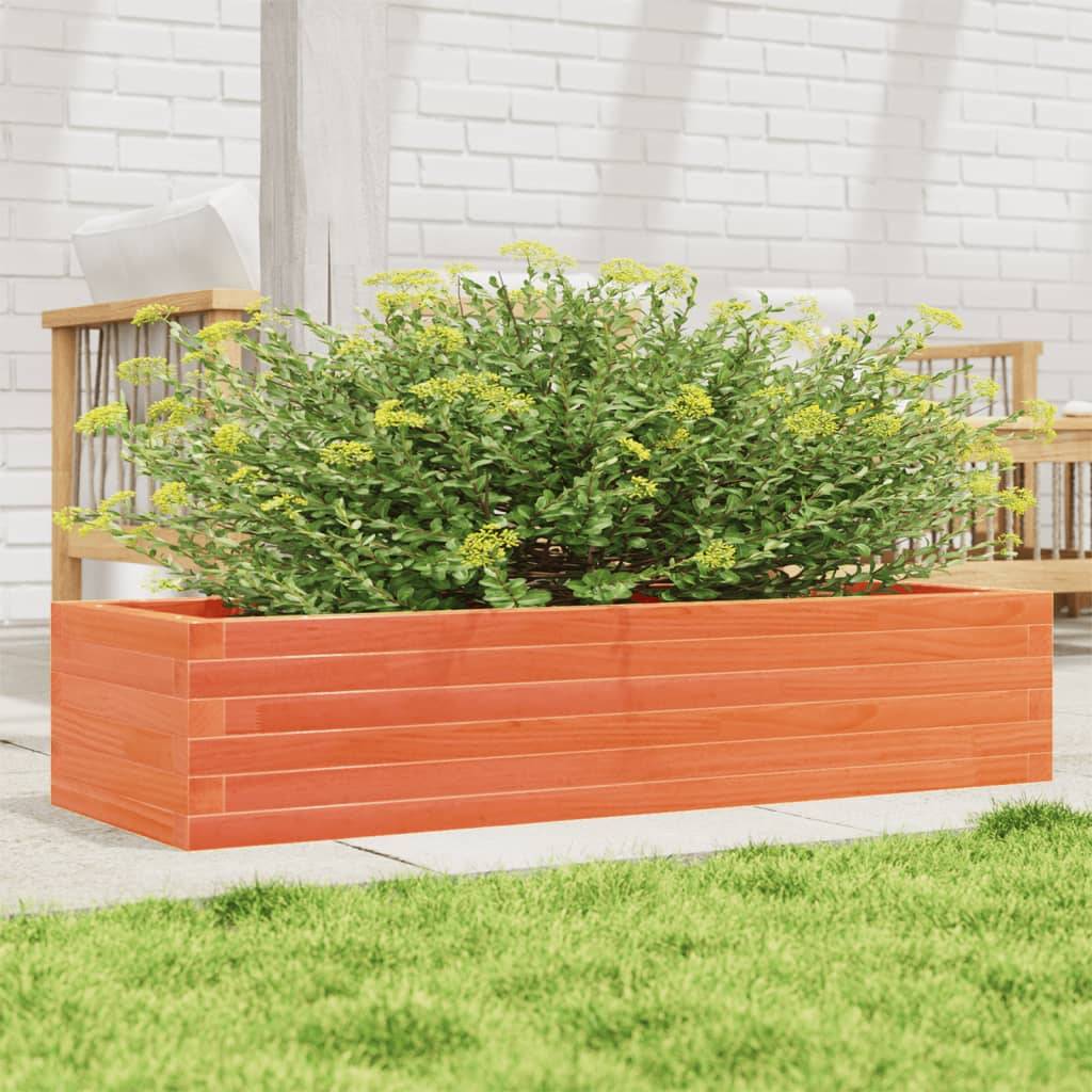 Jardinière | Pot de fleurs | Cache-pot | Bac à fleurs cire marron 110x40x23 cm bois de pin massif - Image 2