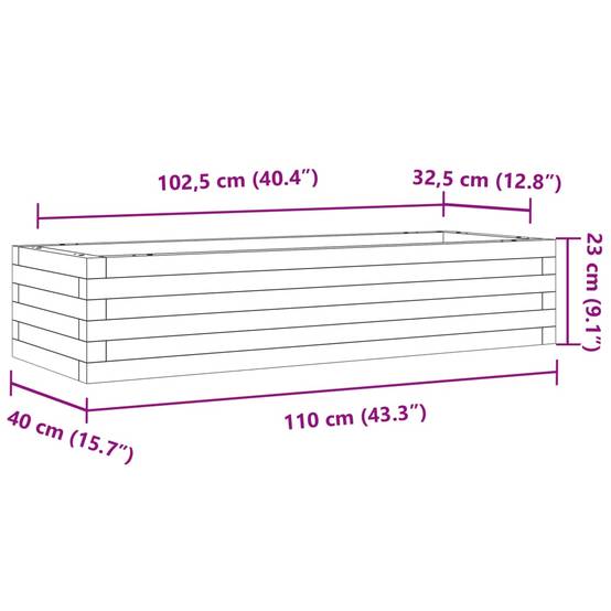 Jardinière | Pot de fleurs | Cache-pot | Bac à fleurs cire marron 110x40x23 cm bois de pin massif - Image 10