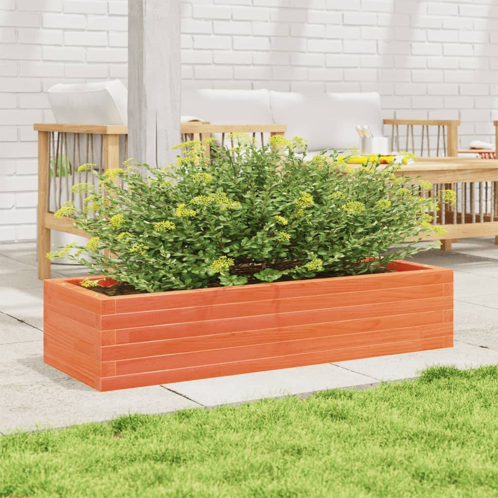 Jardinière | Pot de fleurs | Cache-pot | Bac à fleurs cire marron 110x40x23 cm bois de pin massif - Image 3