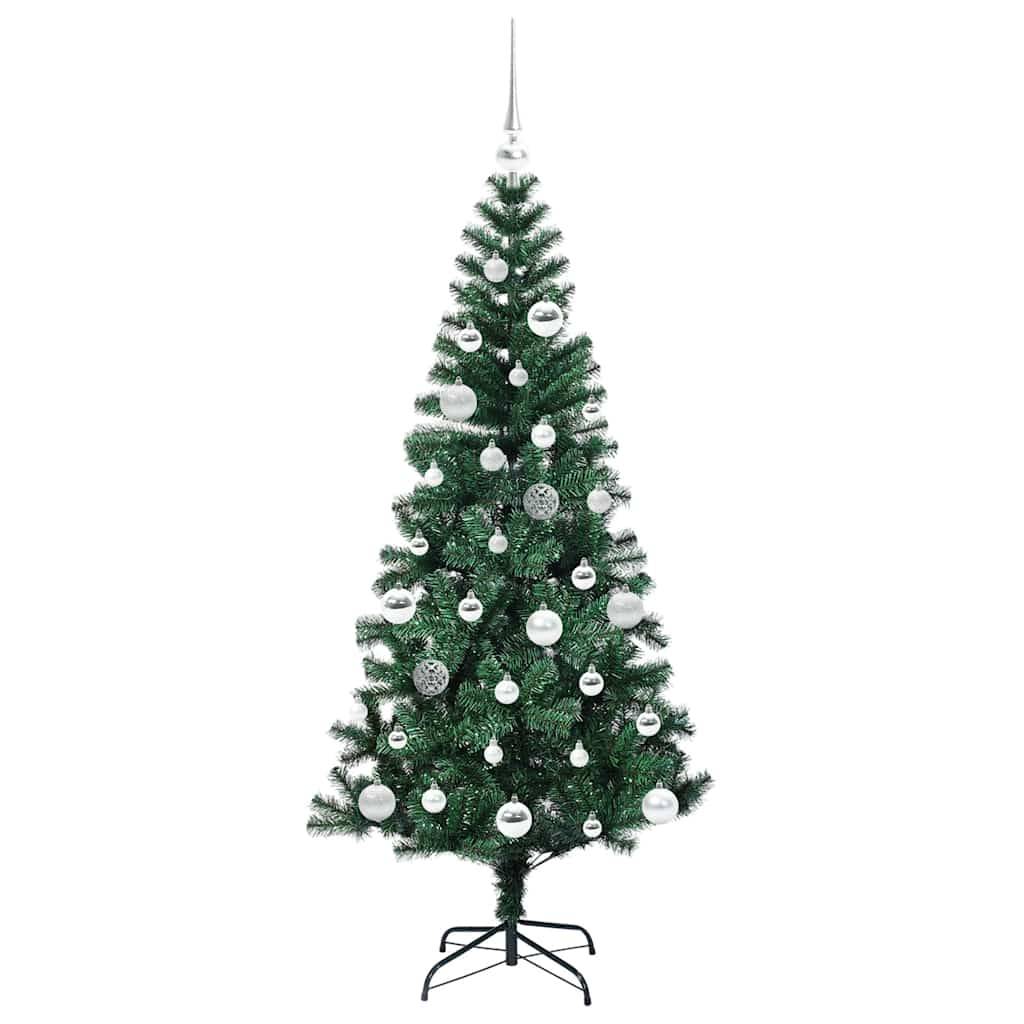 Sapin de Noël | Arbre de Noël artificiel pré-éclairé Vert 150 cm PVC et métal Maison Chic - Image 4