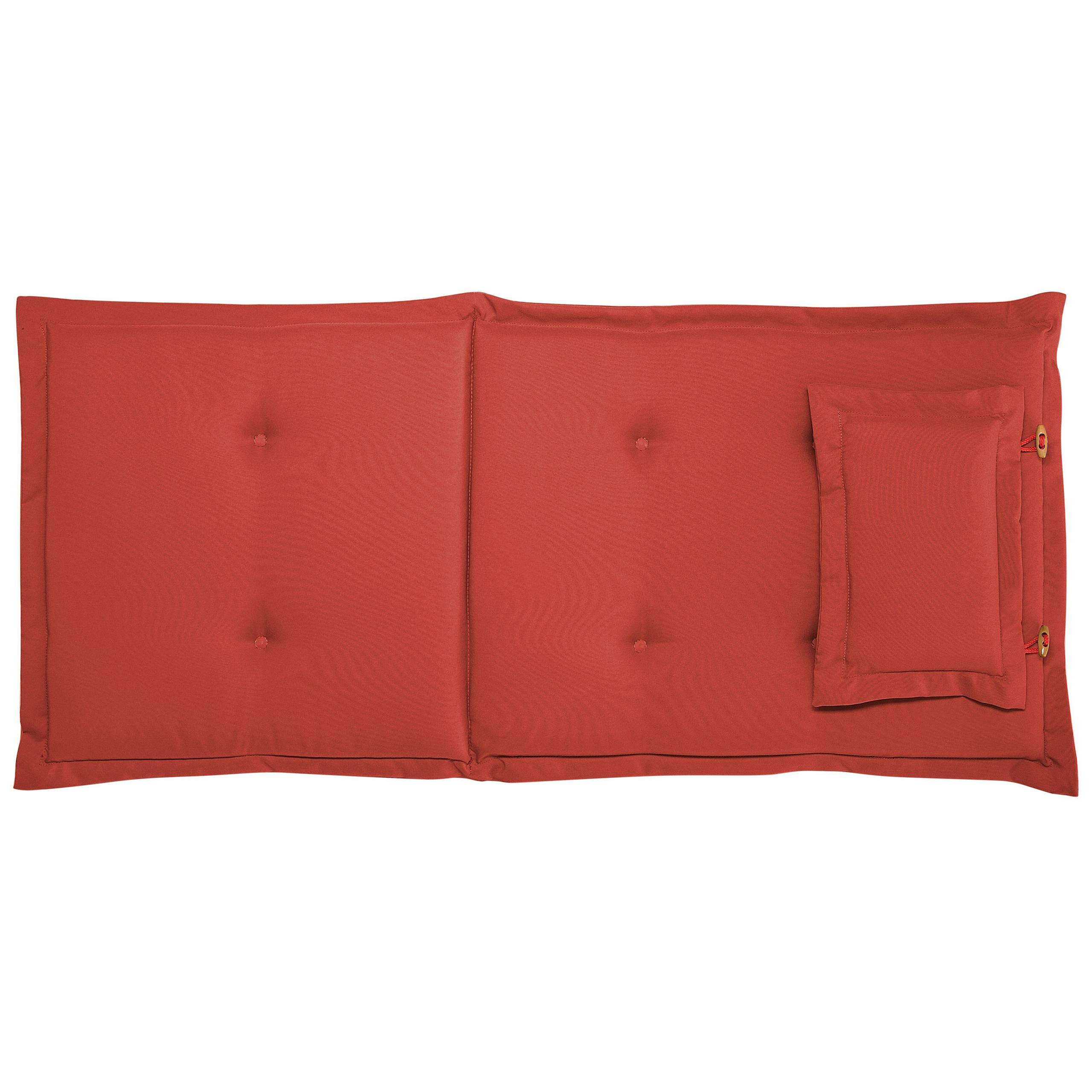 Beliani - Lot de 2 Coussins d'Assise en Tissu Polyester Rouge avec Rembourrage en Mousse pour Chaises de Jardin Modernes Beliani - Image 4