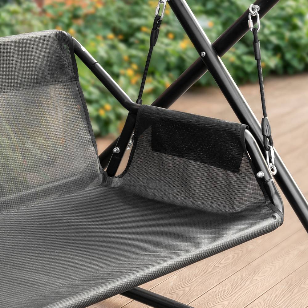 Balancelle Balancelle de Jardin 2 Places Gris Foncé L.164 x l.152 x H.184 cm SoBuy - Image 8