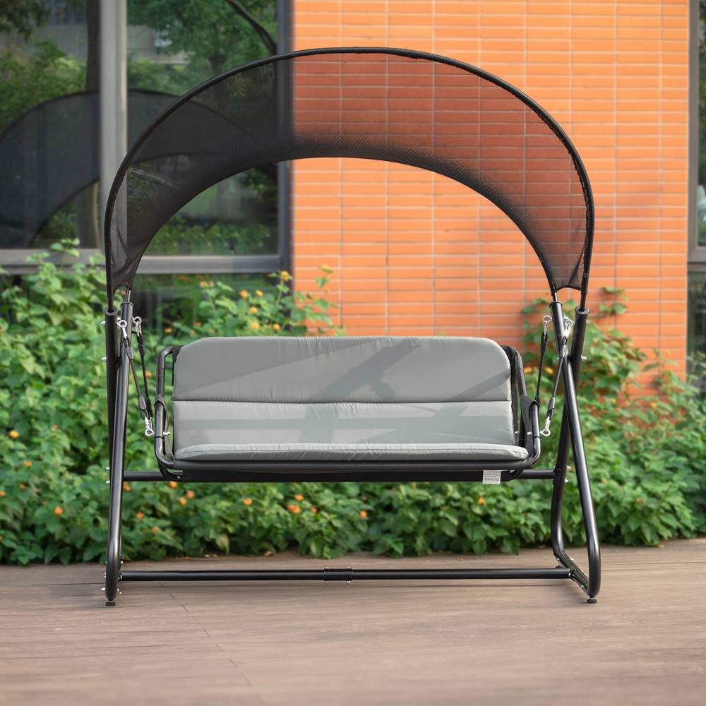 Balancelle Balancelle de Jardin 2 Places Gris Foncé L.164 x l.152 x H.184 cm SoBuy - Image 9