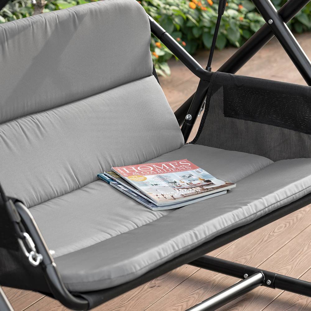 Balancelle Balancelle de Jardin 2 Places Gris Foncé L.164 x l.152 x H.184 cm SoBuy - Image 7