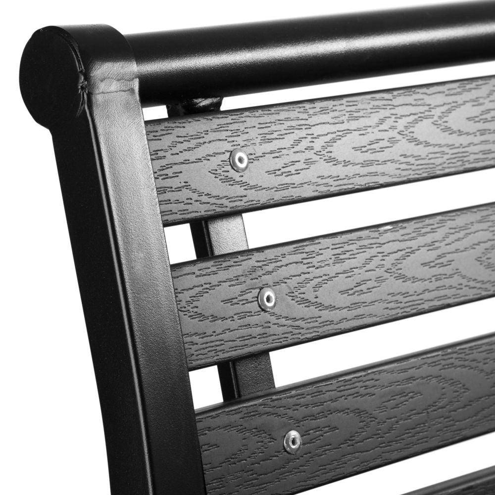 Helloshop26 - Banc de jardin meuble acier laqué 126 cm noir - Image 3