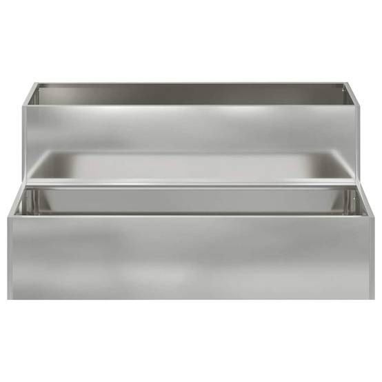 Jardinière rectangulaire acier galvanisé potager Argent 100x60x45 cm – ComfortXL Outdoor Living - Image 6
