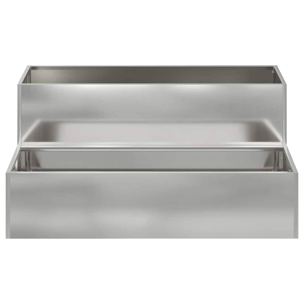 Jardinière rectangulaire acier galvanisé potager Argent 100x60x45 cm – ComfortXL Outdoor Living - Image 6