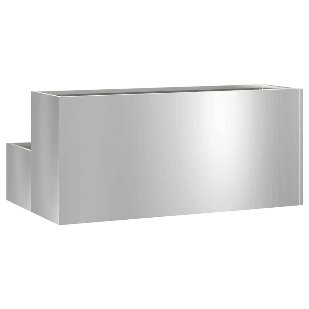 Jardinière rectangulaire acier galvanisé potager Argent 100x60x45 cm – ComfortXL Outdoor Living - Image 5