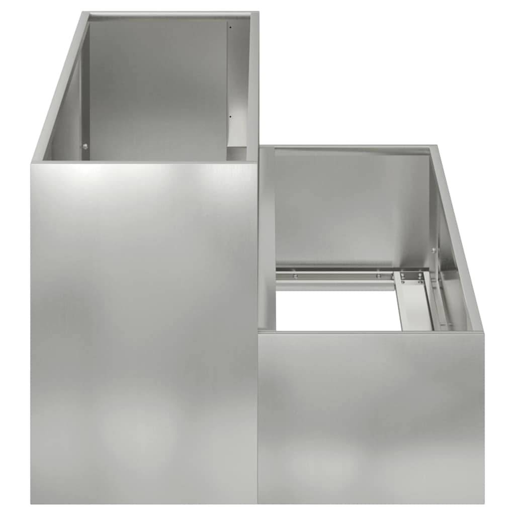 Jardinière rectangulaire acier galvanisé potager Argent 100x60x45 cm – ComfortXL Outdoor Living - Image 7