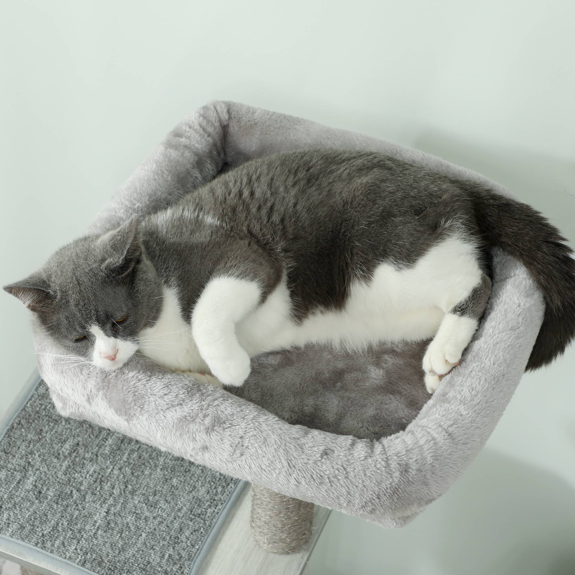 Arbre à chat sisal et peluche gris 48 x 40 x 126 cm - PANGIVO - Image 10