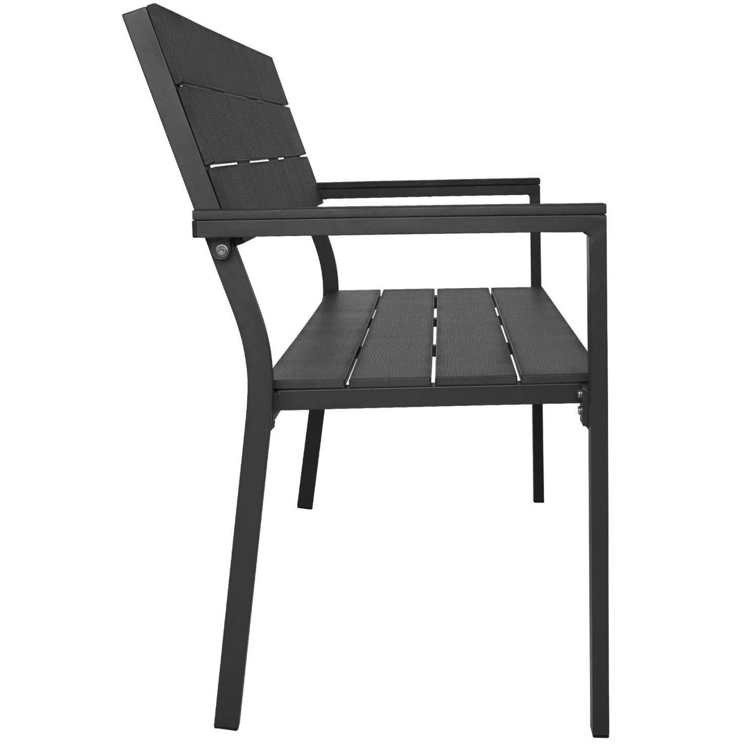 Helloshop26 - Banc de jardin pour 2 personnes utilisation en extérieur aluminium 129 cm gris - Image 3