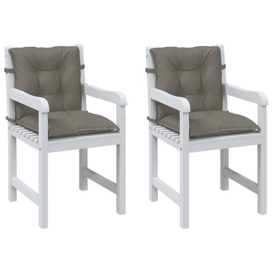 PANGIVO - Lot de 2 coussins de chaise à dossier bas polyester gris foncé 100 x 50 x 7 cm - PANGIVO - Image 1