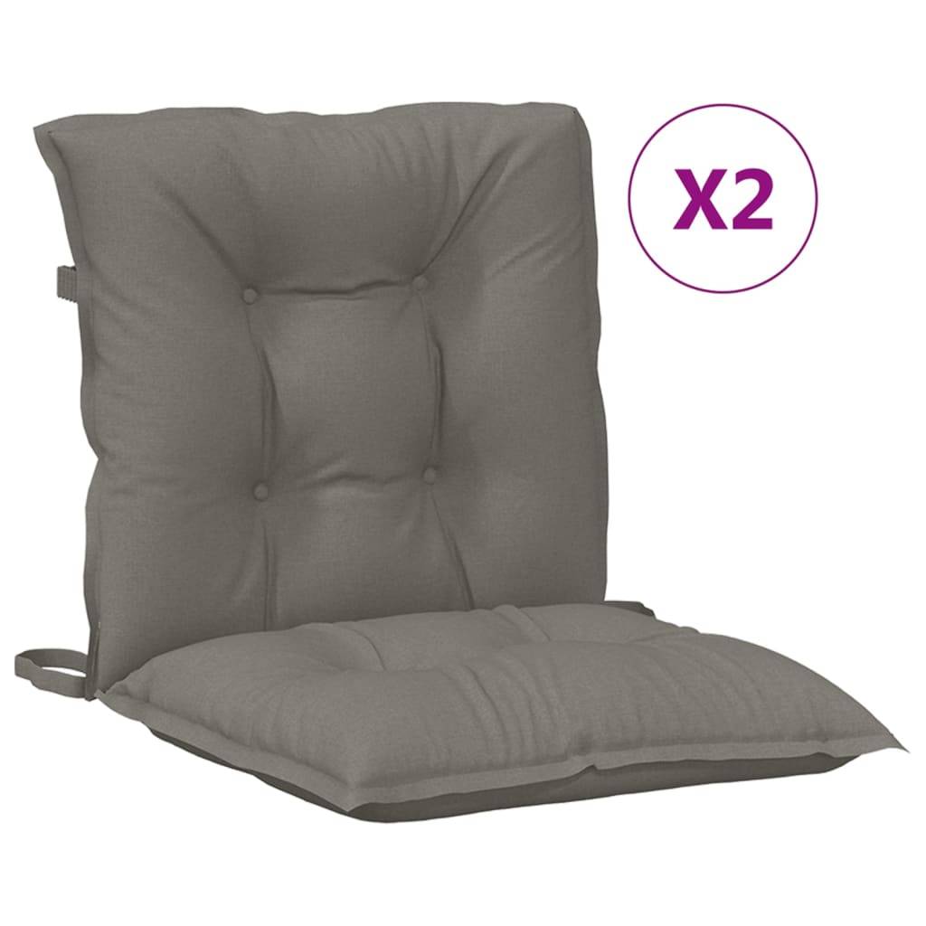 PANGIVO - Lot de 2 coussins de chaise à dossier bas polyester gris foncé 100 x 50 x 7 cm - PANGIVO - Image 2