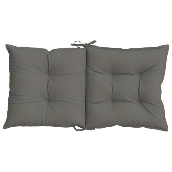 PANGIVO - Lot de 2 coussins de chaise à dossier bas polyester gris foncé 100 x 50 x 7 cm - PANGIVO - Image 7